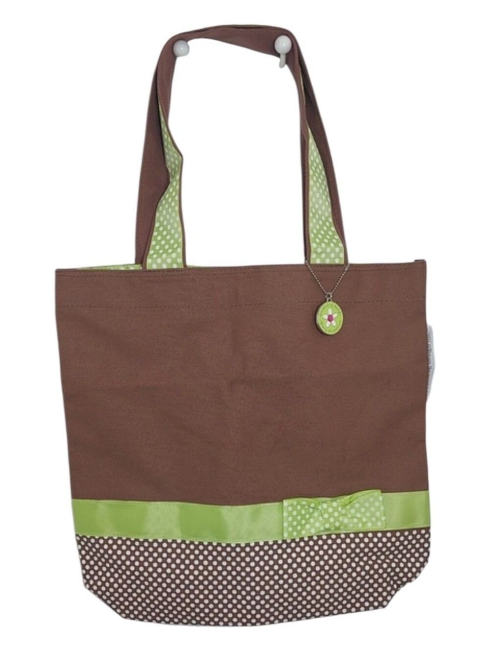 Sweet Shoppe Tote Doodlebug Brown and Lime Polka Dot Crafters Bag